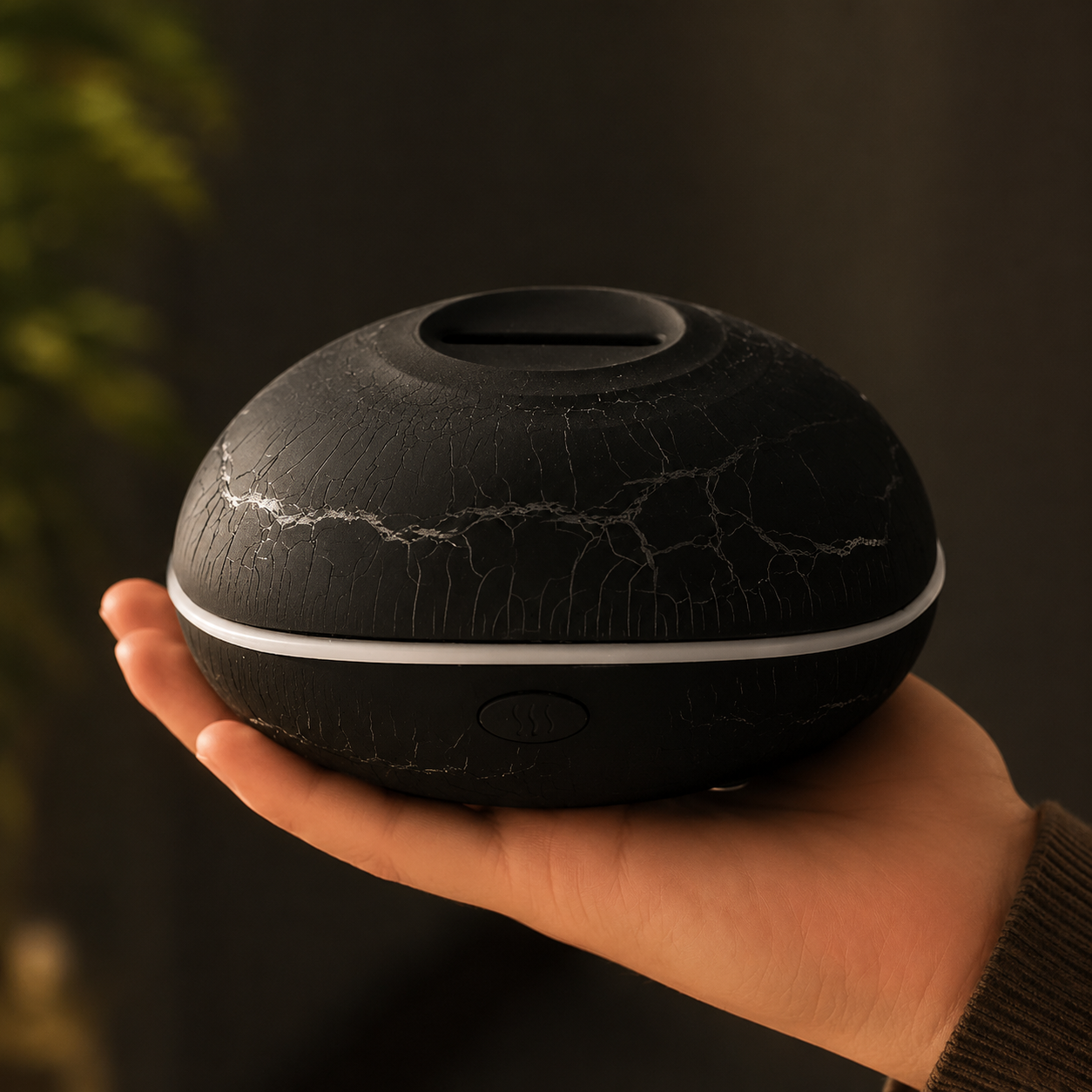 Umidificador de ar e difusor de óleos essenciais - modelo vulcão