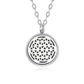 Colar Difusor Mandala Feminino - Aço Inox 316L Premium Prateado – 15mm (Fechamento rosca)