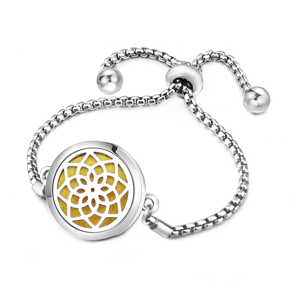 Pulseira Difusora Mandala em Aço Inox Premium - 22mm (Fechamento Imã)